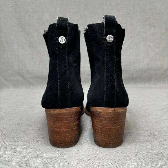 Sam Edelman Lance Boots Black Suede Leather Ankle Bootie Women's‎ Size 10 - Picture 5 of 10